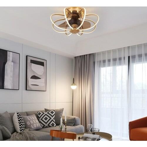 LED Ceiling Fan Light Frequency Conversion Modern Light Luxury Ceiling Fan Light Restaurant Ceiling Fans with Lights