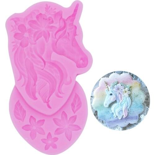 DIY Cake Decoration Unicorn Flower Leaves Fondant Chocolate Drops Decorative Accessories Silicone Mold Molds Silicone Cake Molds