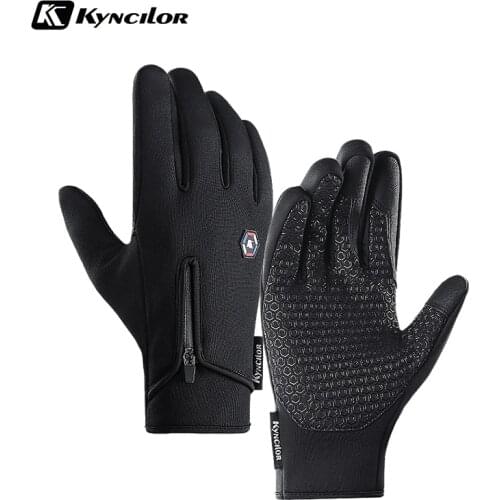 Windproof Cycling Gloves Waterproof Winter Gloves Bicycle Fluff Warm Gloves For Touchscreen Cold Silicone Anti Slip