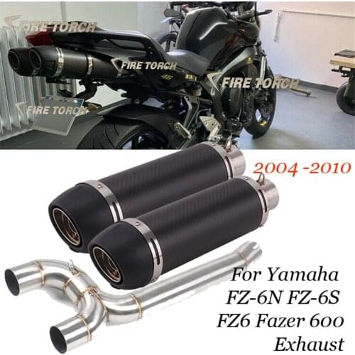 Motorcycle Exhaust FZ6S FZ6N S2 Fazer600 Full System Slip On Pipe For Yamaha FZ-6N FZ-6S FZ6 Fazer 600 Exhaust 2004 -2010 Years