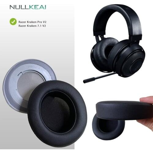 NULLKEAI Replacement Parts Earpads For Razer Kraken 7.1 V2 Kraken Pro V2 Headphones Earmuff Cover Cushion Cups Sleeve pillow