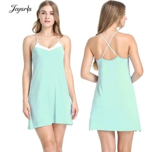 Joyaria Women Nightgown Sexy Cami Night Dress Soft Sleepwear Bamboo Nighties Sleep Dress Summer Nightwear Slip Dress Sleepshirts