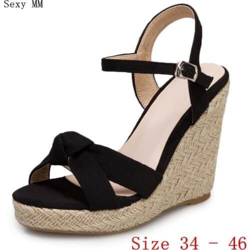 Women Platform High Heel Wedge Sandals Shoes Woman High Heels Wedges Gladiator Sandals Plus Size 34 - 40 41 42 43 44 45 46