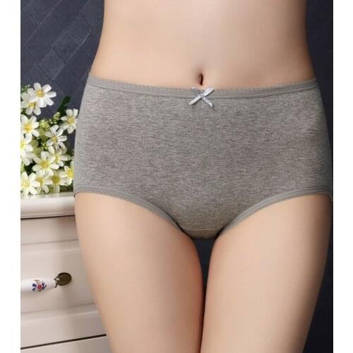 Women Lycra Cotton Panties Boxers Underpants Summer Lace Mid-Rise Breeches Plus Size Underwear