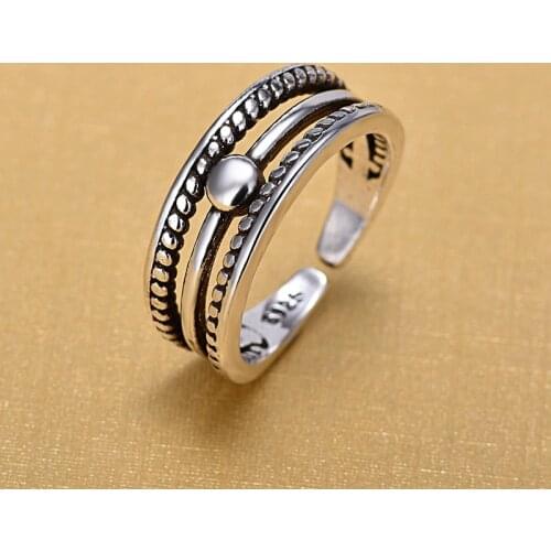 Retro Vintage Silver Color Hand Open Finger Open Rings for Women Silver Color Jewelry
