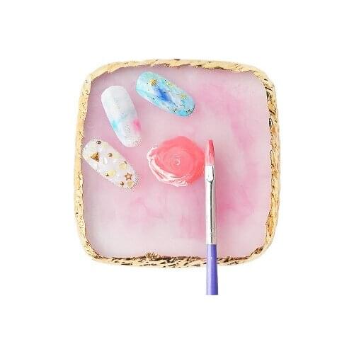 10Pc Natural Resin Nail Color Paint Palette Holder Drawing Nail Art Color Palette for Nail Color Mixing Display Nail Art Tools