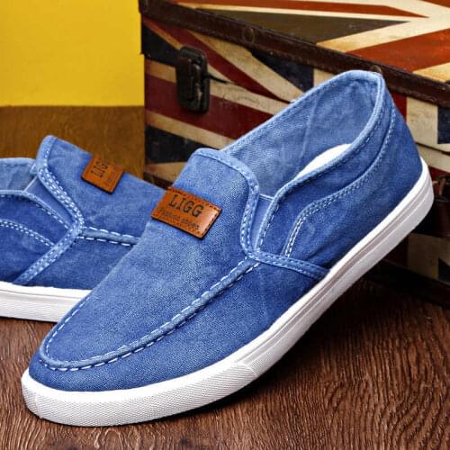 2019 Canvas Men Shoes Denim Lace-Up Men Casual Shoes New Plimsolls Breathable Men Sneakers Male Footwear Autumn Driving shoes
