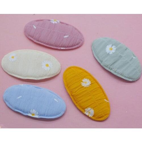 40pcs/lot 6.6cm fabric hair clip cover Appliques For BB hair Clip Accessories DIY Kid patches