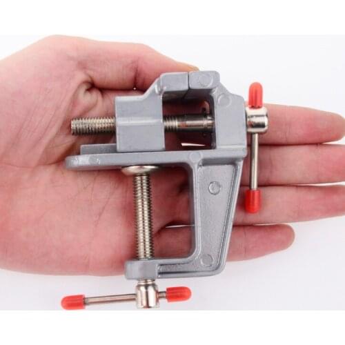 50Pcs Aluminum Miniature Small Jewelers Hobby Clamp On Table Bench Vise Mini Tool Vice Muliti-Funcational