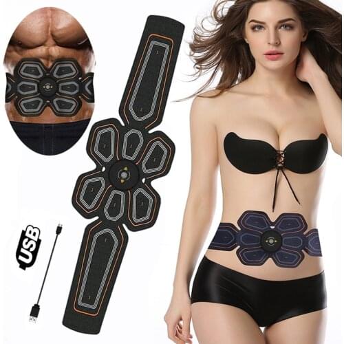 Abs Stimulator Muscle Toner Rechargeable EMS Press Trainer Abdomen Electrostimulation Fitness Home Workout Muscle Toning Belt