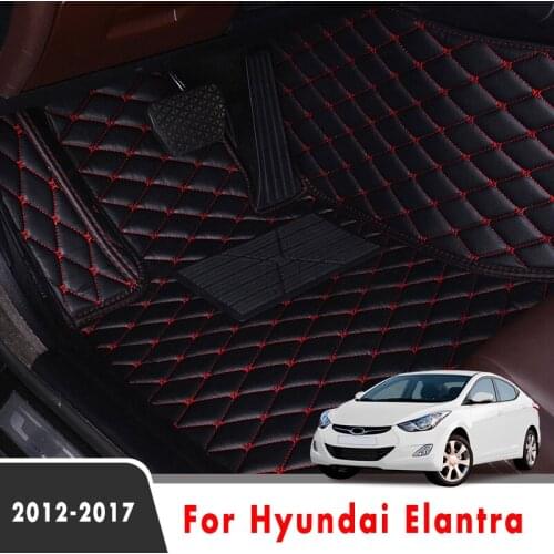 Car Floor Mats For Hyundai Elantra 2017 2016 2015 2014 2013 2012 Custom Auto Interior Accessories Leather Carpet Decoration Rug