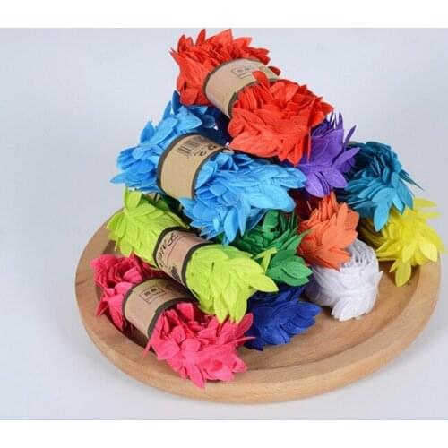 Free shipping Colored rope wreath ornament accessories cloth colorful leaf rattan leaves flower 20M/lot