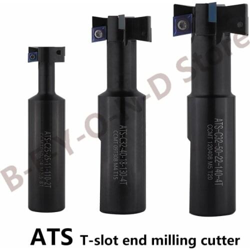 BEYOND ATS-C25-25-11-110L-2T T-Slot Milling Cutters endmill CNC Holder 25-60mm ATS Slotting Mill Shank High Quality