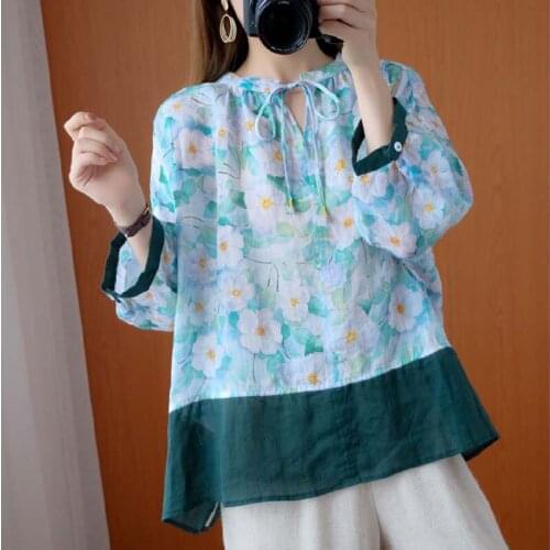 Oversized Women Cotton Linen Casual Blouses New Arrival 2021 Summer Simple Style Vintage Loose Female Tops Shirts S3219