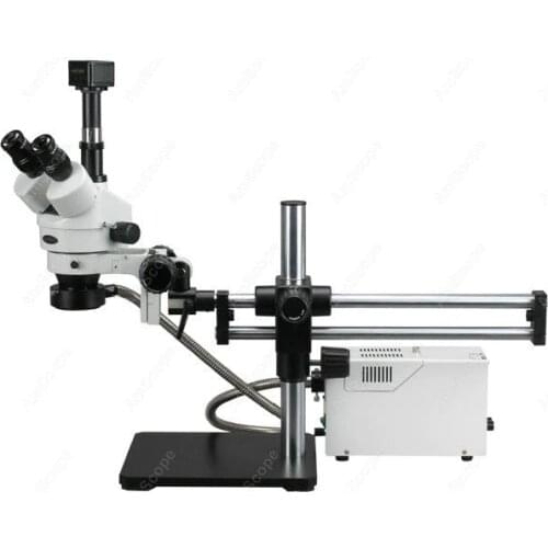 Boom Stand--AmScope Supplies 3.5X-180X Fiber Optic Ball Bearing Stereo Trinocular Microscope with 10MP Camera