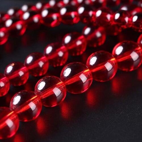 1 Strand 4mm 6mm 8mm 10mm 12mm Natural Stone Garnet Beads Wine Red Round Loose Spacer Beads for DIY Jewelry Making Materials