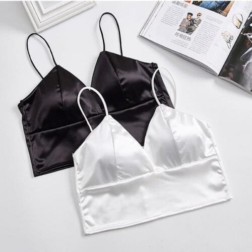 Sleeping Brassiere Push Up Bras Sexy Lingerie Top Wireless Bra Top Sexy Women Sexy Strap Silk Smooth Plunge Bralette