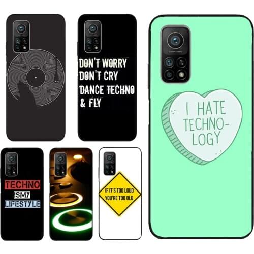 Love Techno Music Quotes Phone Cover For Xiaomi Mi 11 Lite Ultra 9T 10T Pro Note 10 POCO F3 F2 M3 X3 NFC Pro Case