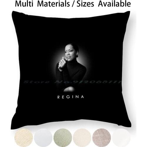 Regina King Pillow Case Throw Pillow Cover Cotton Linen Flax Movie Film Star Actor Actress Cinema Hollywood Black White Regina