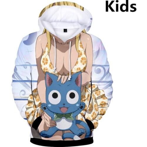 3 To 14 Years Kids Hoodies Fairy Tail 3D Printed Hoodie Sweatshirt Boys Girls Long Sleeve Cartoon Jacket Coat Children Clothes