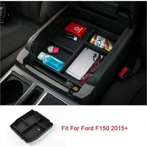 For Ford F150 2015 2016 2017 2018 2019 (not fit XL / XLT ) Center Console Armrest Storage Box Organizer Car Interior Accessories