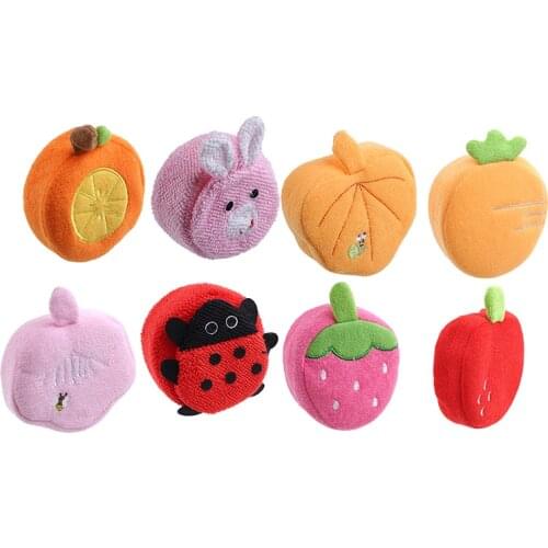 Fruit Shape Baby Bath Wipe Child Bath Shower Cotton Ball Baby Cotton Cartoon Bath Ball Baby Care Essentials
