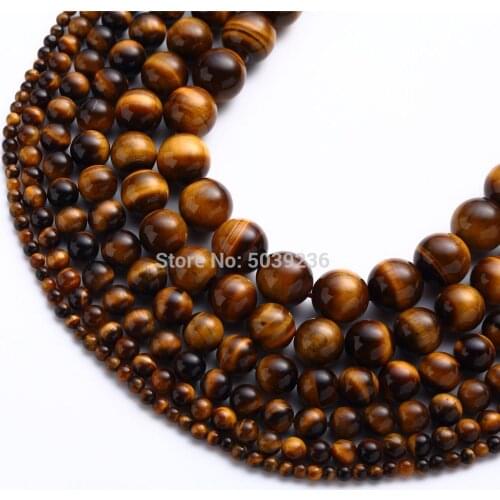 Wholesale Top Quality Natural Stone Yellow Tiger Eye Aages Round Loose Beads for Jewelry Making 4-14mm Necklace Bracelet D