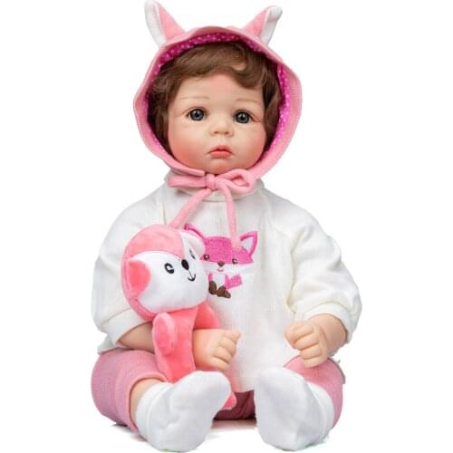 NPK 22inch Daphne Bebe Doll Reborn Baby Girl Doll Princess Newborn Size Lifelike Soft Touch Sweet face Birthday Gift for Girls