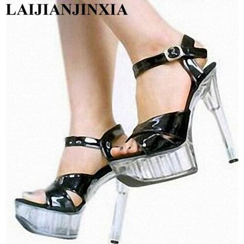 LAIJIANJINXIA Gladiator Sandals Women Shoes 15 CM High Heels Women Sandals Summer Shoes Sexy Sandals Shoes Female Sandals