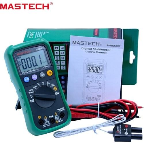 Mastech Auto Range Handheld 3 3/4 Digital Multimeter MS8239C AC DC Voltage Current Capacitance Frequency Temperature Tester