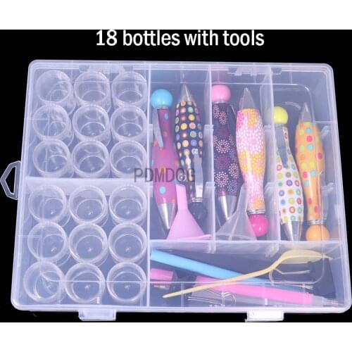 18pcs 5D diamond painting accessories Sets Diamond Painting Tools Storage Box Beads Container Rhinestone Storage Boxes Accessory