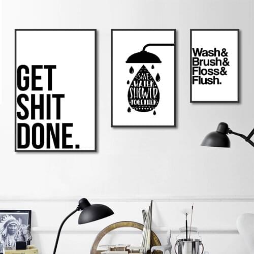 New Art Print Canvas Painting Modern Letter Get Shit Done Wall Pictures Wall Decor Home Decoration Wall Art Posters And Prints
