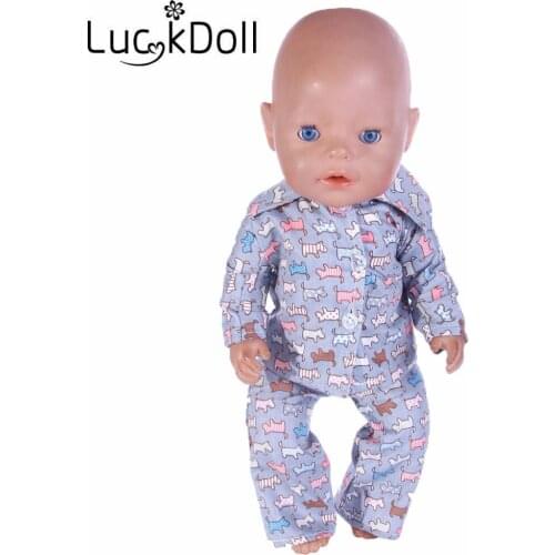 New grey pajamas For 43cm New - Best gift for children free shipping B582