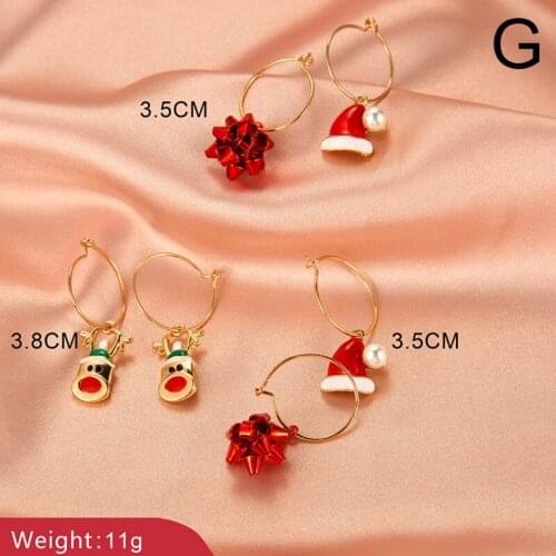 New Christmas Tree Dangle Earrings Crystal Snowman Bells Snowflake Drop Earrings For Women Girl Creative Xmas Party Gift