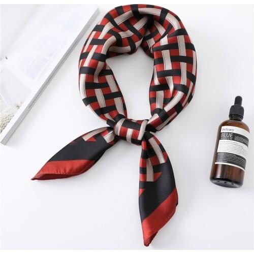 New Lady Hair Scarf Female Silk Square Scarves Head Wraps for Women Bandana Fashion Foulard Shawls Female Neckerchief Summer