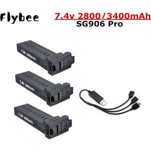 Original SG906 PRO / x7 Pro Drones Battery 7.4V 2800mAh 3400mAh Battery Charger Sets for SG906PRO RC Quadcopter Spare Parts