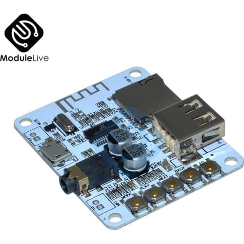 DC 5V Bluetooth Audio Receiver Board Mini USB Bluetooth V2.1 3.5MM Jack Amplifier Music Module Support TF Card