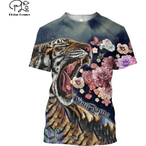 PLstar Cosmos Beautiful Tiger 3D Printed Animal T-shirt Harajuku Streetwear Men/Women Short Sleeve Drop Shipping Style-T24