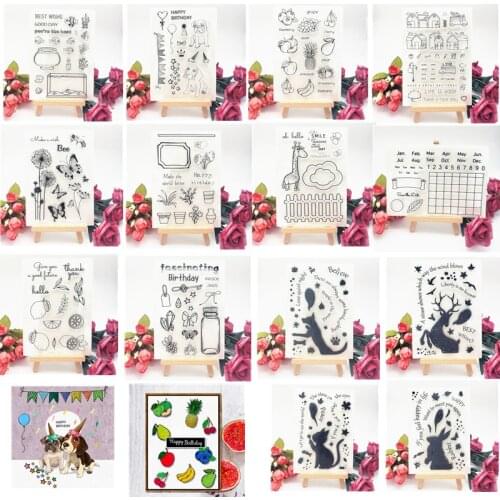 Animal Fruit House Rubber Silicone Clear Stamps for Scrapbooking Tampons Transparents Seal Background Stamp Card Making Diy