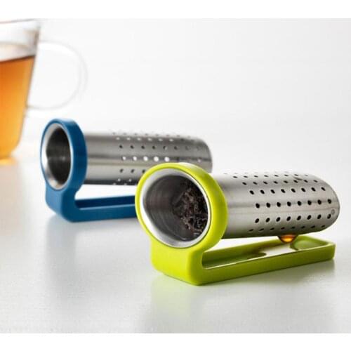 1 PC Kitchen Supplies Tea Strainer Stainless Steel Candy Color Tea Infuser Tea Bag Reusable Teapot Accessory