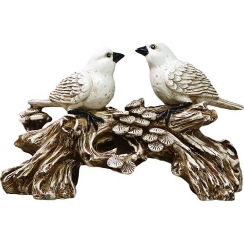 MODERN SIMPLE CREATIVE RETRO BIRD SCULPTURE CUTE STATUE RESIN ART&CRAFT DESKTOP SIMULATION ANIMALS FIGURINES HOME DECORATE R2781