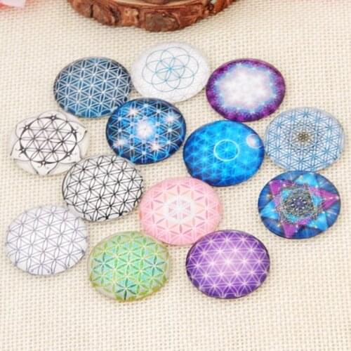 12mm-30mm Glass mosaico Mixed Color Printed Half Round/Dome Glass mosaico Cabochons for Jewelry Making