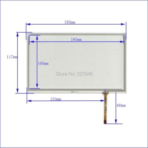 POST 8 inch 4-wire resistive Touch Panel XWT90 193*117 compatible Navigator TOUCH SCREEN 193mm*117mm GLASS