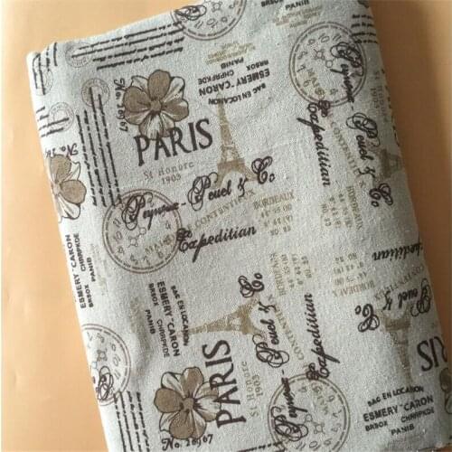 Woven Cotton Linen Fabric Patchwork Sewing Canvas Material Printed Linen Cotton Crafts Cloth Telas Sewing Cloth For Table Cover