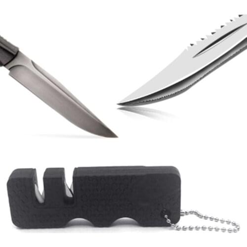Kitchen Knife Sharpener 2-Stage Mini Pocket Knife Sharpening Tool for Outdoor Camping Easy to Carry Fast Sharpen a Knife