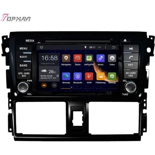 Topnavi 7'' Octa Core 2GB RAM Android 6.0 Car Radio Stereo GPS for TOYOTA VIOS/YARIS Sedan 2013-/Third generation Audio DVD