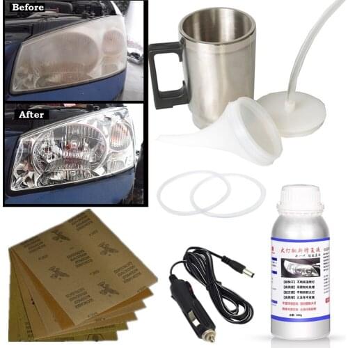 1 Set Car Headlight Restoration Kit Atomizer Spray Cup 200ml 800ml Polisher Refurbish Fluid Lens Repair Kit for Car Headlight
