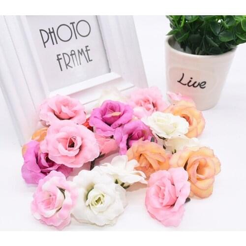 10/20/50pcs 5cm Artificial Silk Rose Head Fake Flowers Bouquet Romantic Wedding Party Decor Supplies DIY Wreath Scrapbook Crafts