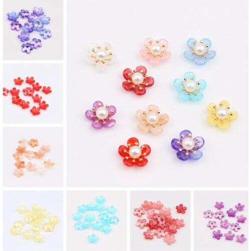 10pcs Acrylic flowers with holes Style for DIY Handmade Hairpin Headwear Accessories