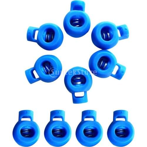 10 Pieces Durable Plastic Shock Cord Bungee Rope Toggle Fastener Terminal End Lock Stoppers Spring Ball Buckles